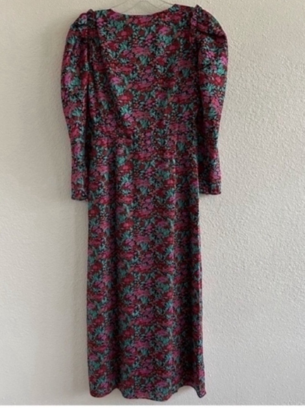 NWT J. Crew Collection Drapey Puff Sleeve Midi Dress Ratti Floral - Picture 4 of 8